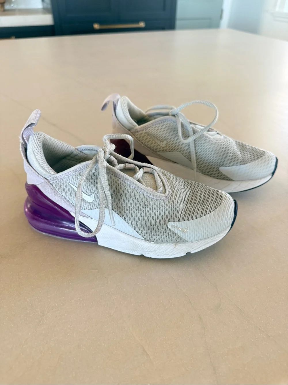 Nike Air Max 270 Pure Platinum Violet Frost Kids Size 13C Sneakers